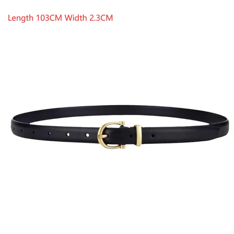 Корейские джинсовые ремни для женщин, роскошный дизайн, пояс, простой ретро-овал, черный, золотой ремень с пряжкой, женские ремни из искусственной кожи, женский тренд