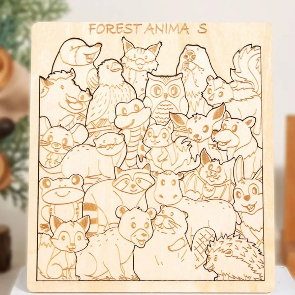 Floresta animais dinossauro quebra-cabeça cérebro teaser irregular forma dos desenhos animados quebra-cabeças dos desenhos animados diy forma animal quebra-cabeças jogo da família