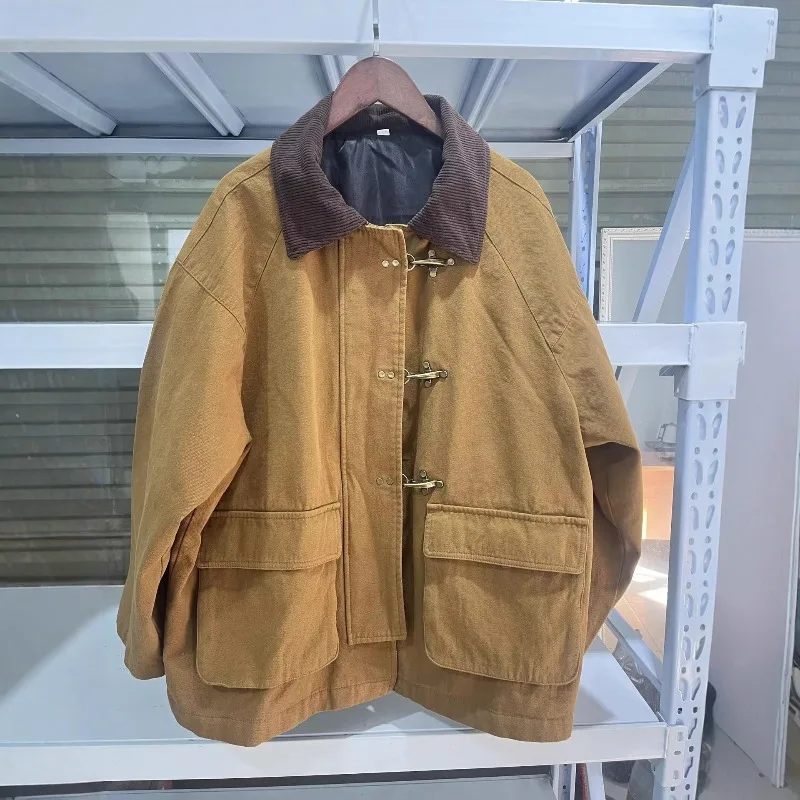 European and American Style New Jacket Winter Women's Clothing Large Pocket Cotton Parka Coat Female Clothing
