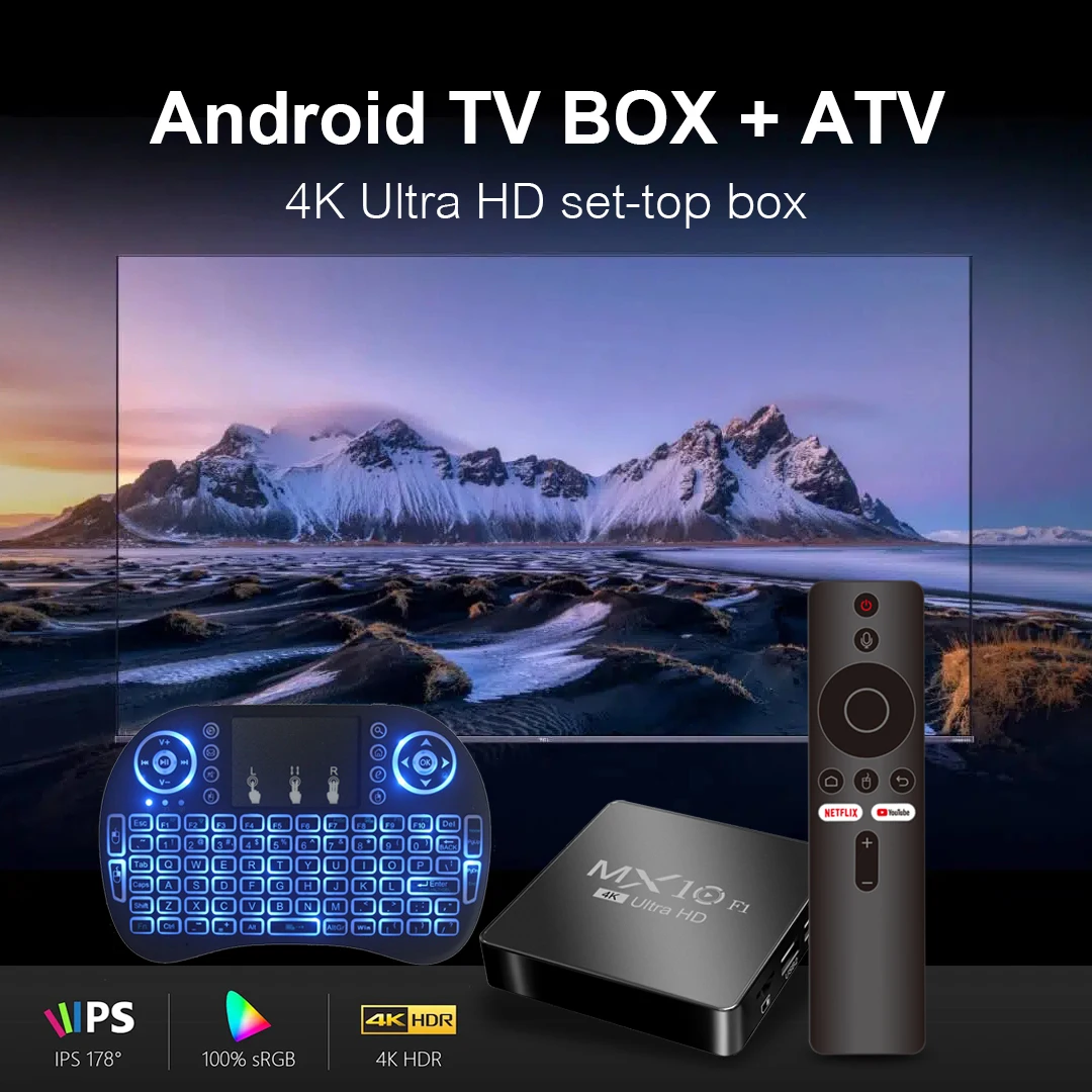 Decodificador TV Box MX10 F1 con kit remoto Air Mouse 2,4G Allwinner H313 Android 13 Mini teclado inalámbrico Android Smart TV Box