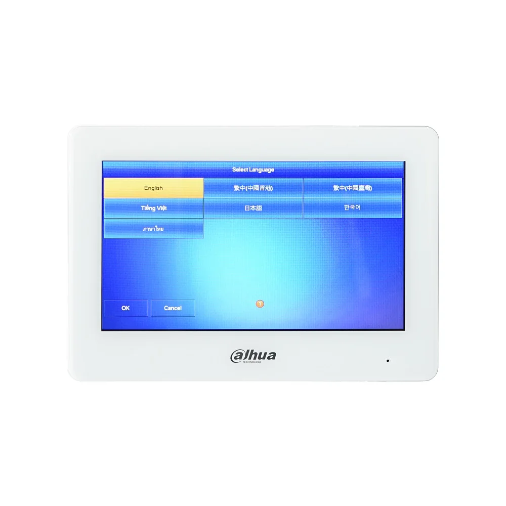 Dahua wielojęzyczny VTH5421HW VTH5421HB 802.3af PoE 7-calowy Monitor wewnętrzny, dzwonek do drzwi IP, monitor wideodomofon, wersja SIP