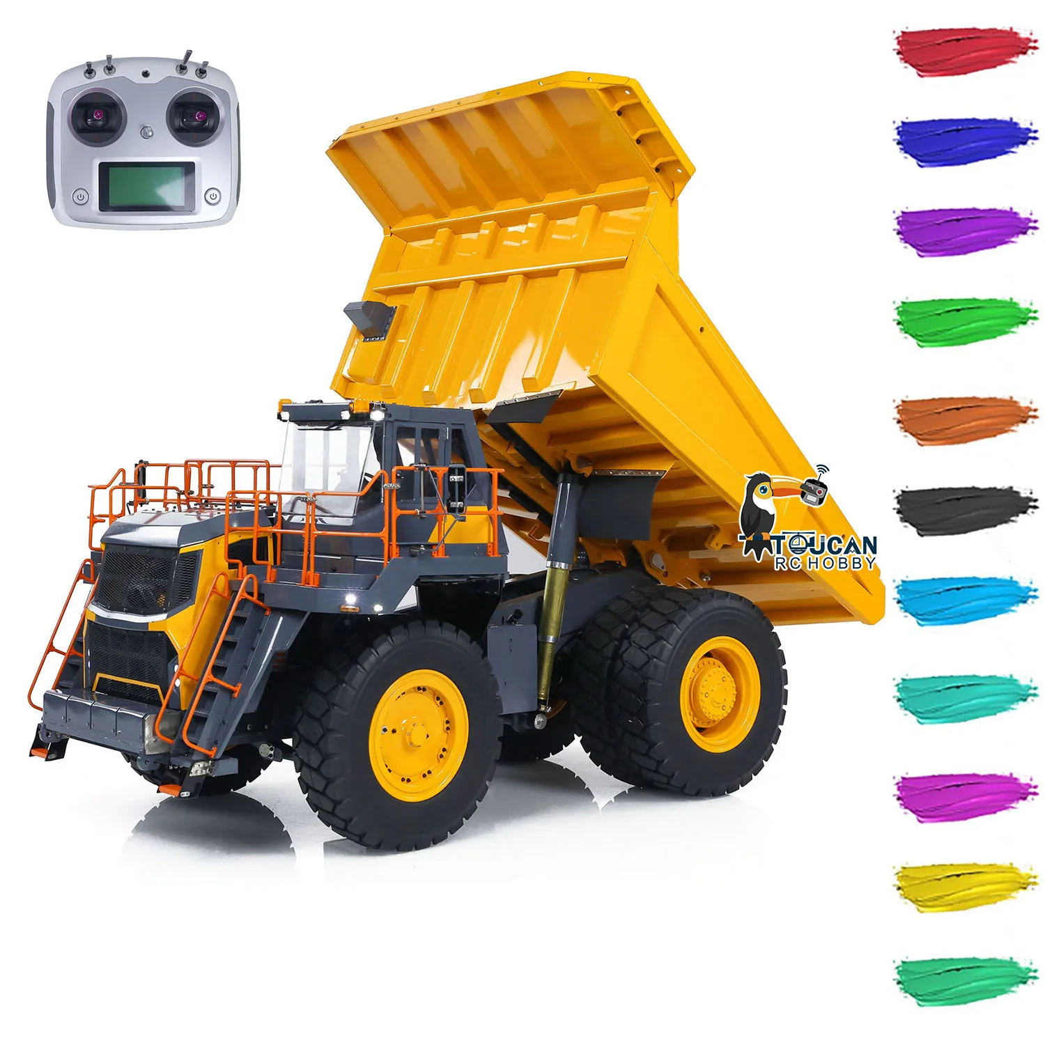 LESU 1/16 Metal R110E Hydraulic Remote Control Mining Truck RC Tramcar Dumper Electric Tipper for Boys Toys Thzh1307