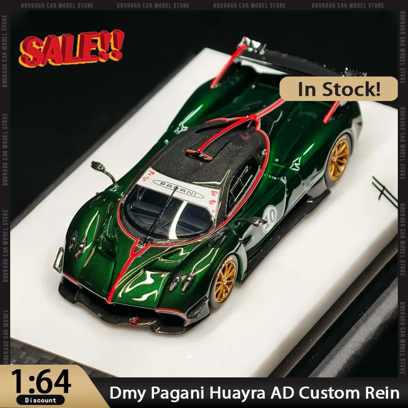 

New In Stock Dmy 1:64 Pagani Huayra R Red Carbon Halo & Green Carbon Ad Custom Resin Model Diecast Pagani Ornaments Custom Toys