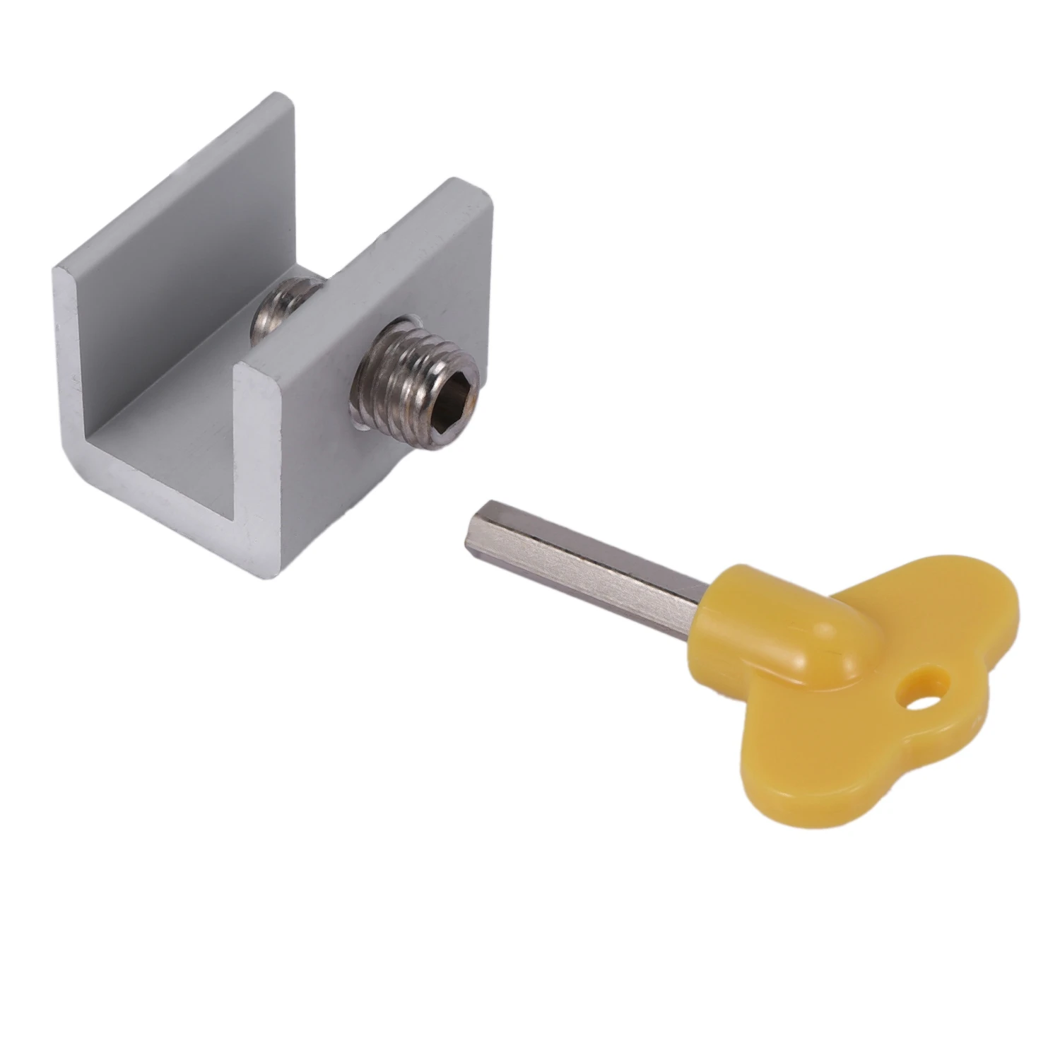 4 conjuntos de fechaduras de janela deslizante ajustáveis, trava de segurança de alumínio + moldura de porta de plástico com chaves, fechadura de janela de escritório doméstico