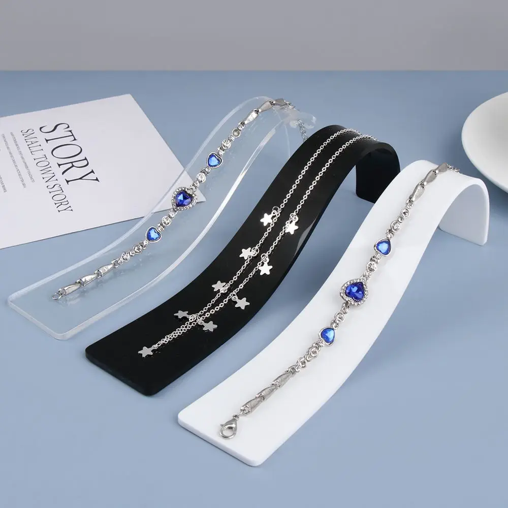 Curved Shape Accessories Counter Stand Show Case Exhibitor Jewellry Stand Bracelet Holder Watch Display Necklace Organizer