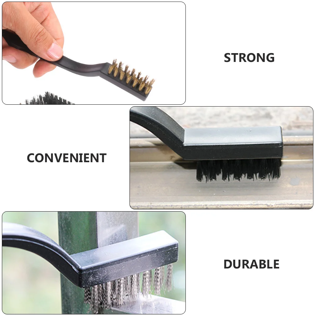 

12Pcs Strong Copper Wire Brushes Anti Static Bristle for Paint Stain Removal Equipment Scratch Wire Brush Brass Brush