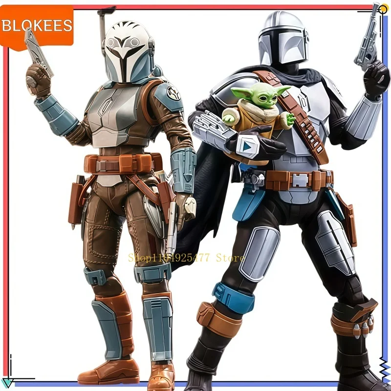 BLOKEES Klocki Konstrukcyjne Star Wars Man Beyond Edition Mandalorianin i Grogu Din Djarin Model do Składania Zabawka Kolekcjonerska Prezent