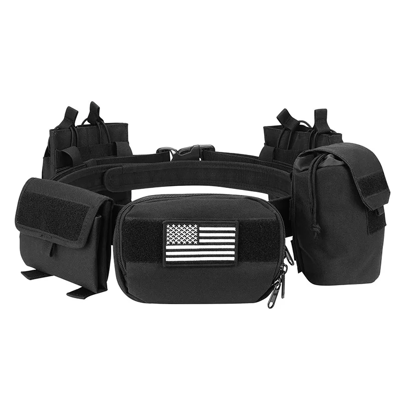 

Tactical Waist Belt Multifunctional 7 in 1 with Accessories Pouches for Outdoor Adventures Duty Belt Sports Accessories Unisexx