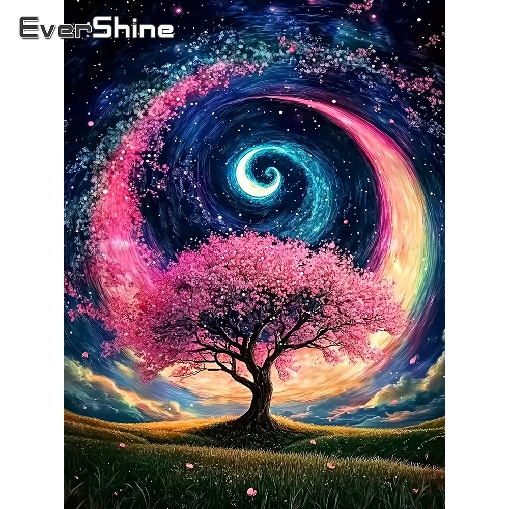 Evershine Diamant Mosaik Baum Bild Strass Malerei Landschaft Volle Stickerei Kirschblüte Dekor Für Zuhause