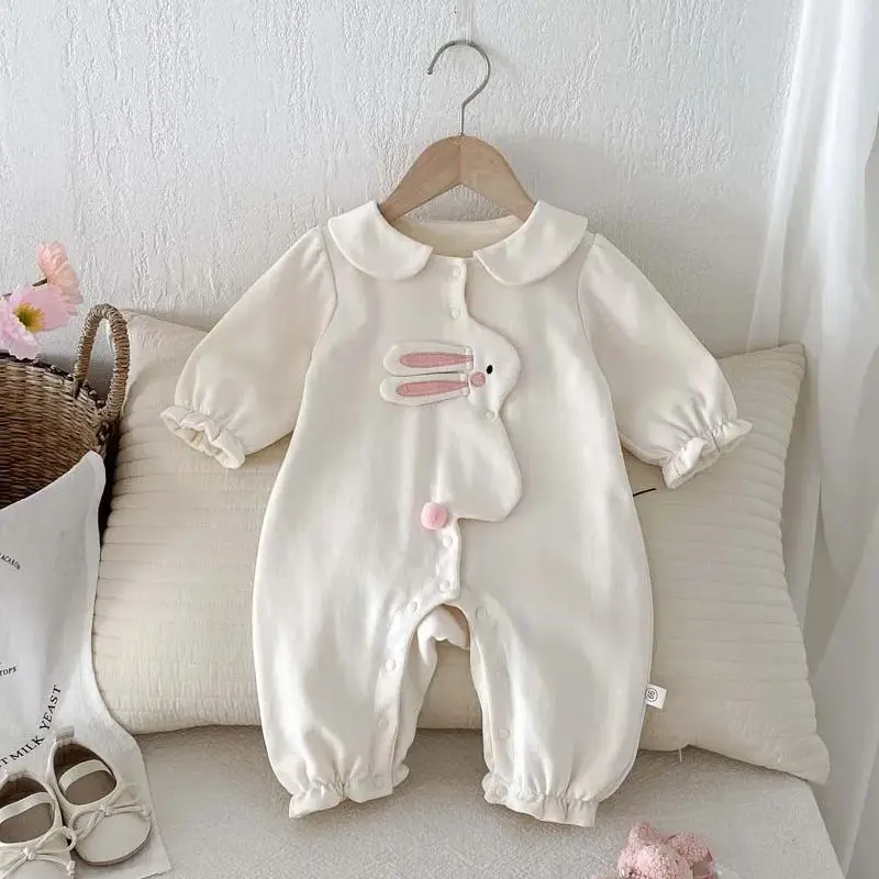 

Baby Jumpsuit Autumn Winter Clothing Cute Rabbit Rompers Newborn Kids Outdoor One-Piece Suit Infants Boys Girl Bodysuits 0-2Y