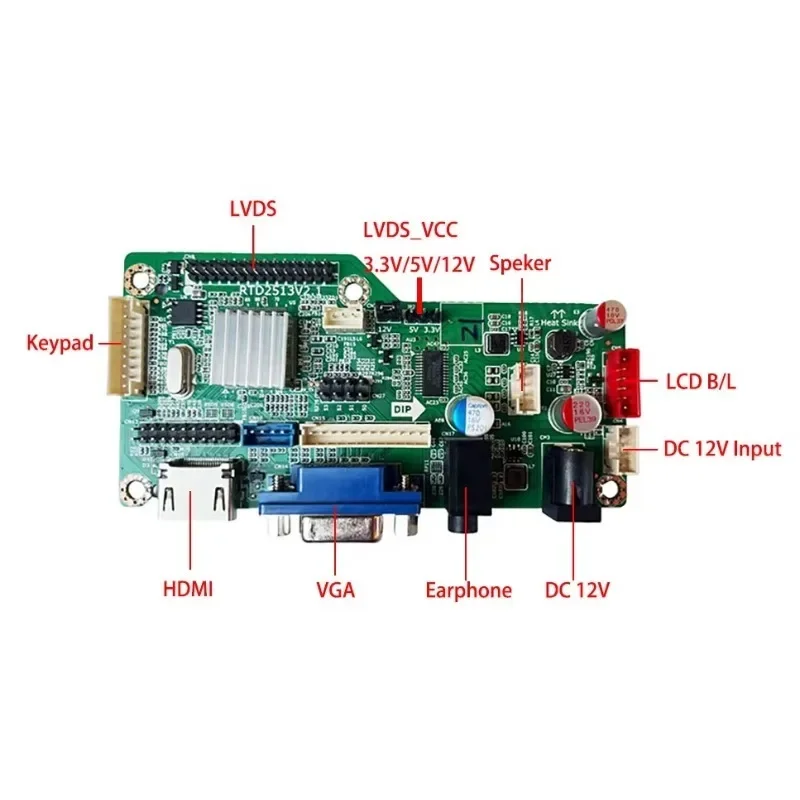 LCD Controller Board Compatible-HDMI VGA Driver Board Universal LCD Panel Digital Signage LVDS Controller Advertising Display