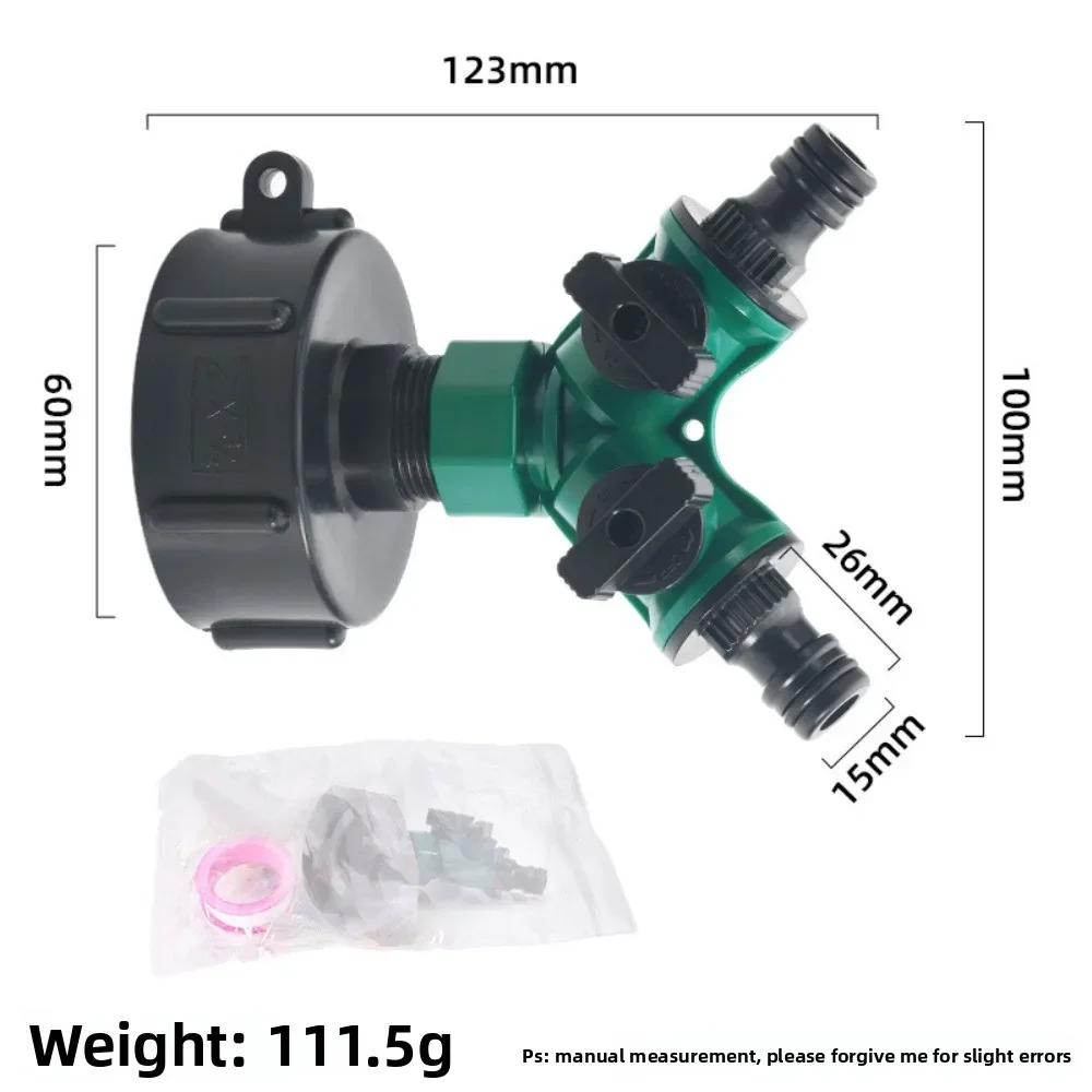 With Switch 2 Way 2 set Garden Water Pipe Connectors Pipe Adapter Y Shape Hose Splitter Valve Three Way Plastic Valve