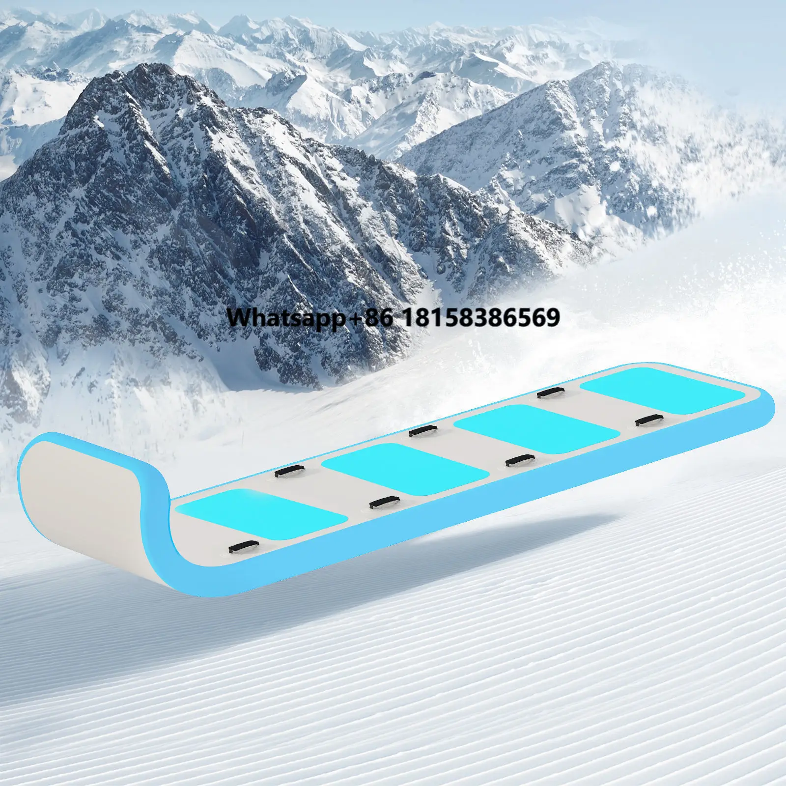

Commercial Customized Inflatable Toboggan Snow Sled With Grooved Rubber Base Inflatable Air Snow Sled for Sale