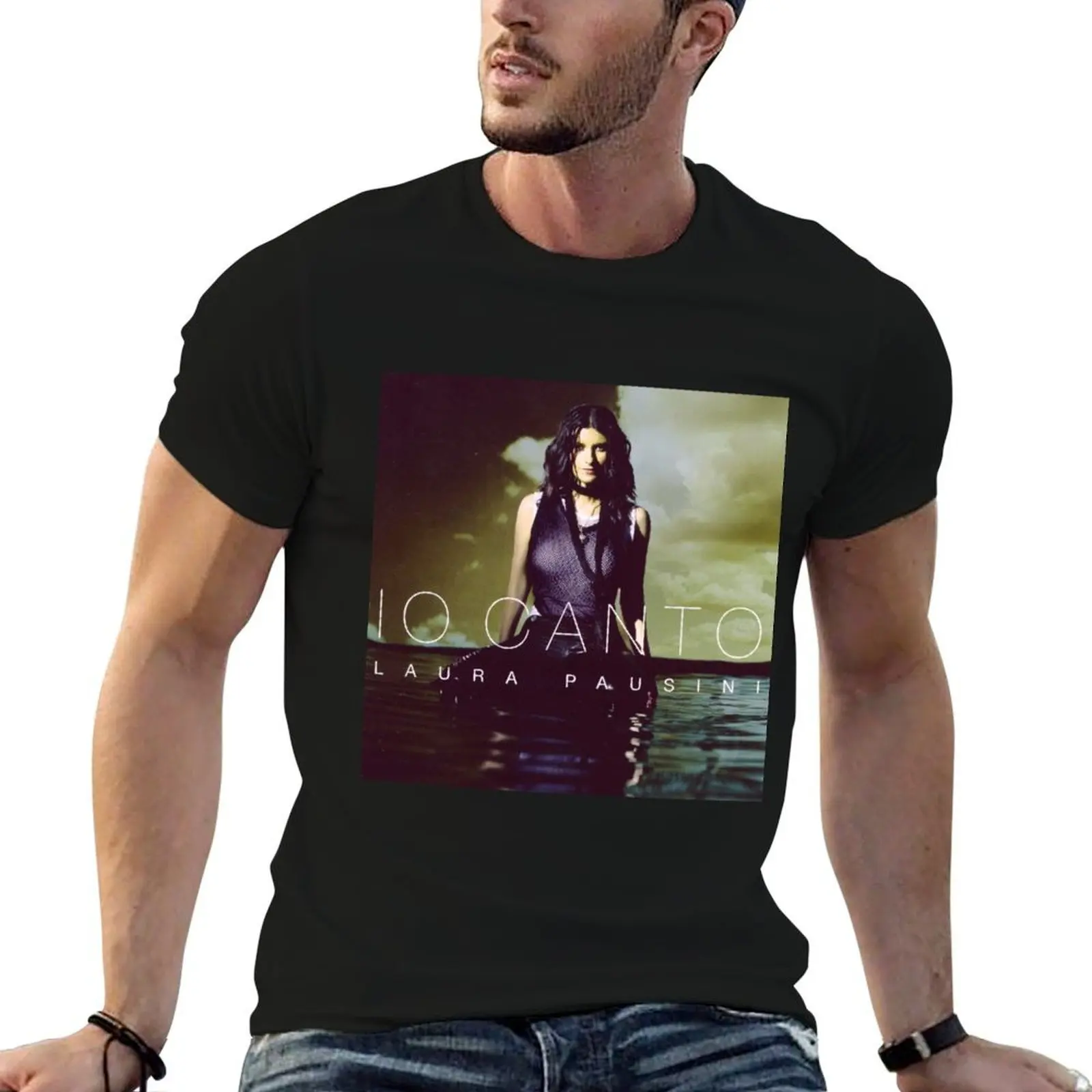 Laura Pausini io canto T-Shirt graphic shirts sports fans mens designer clothes
