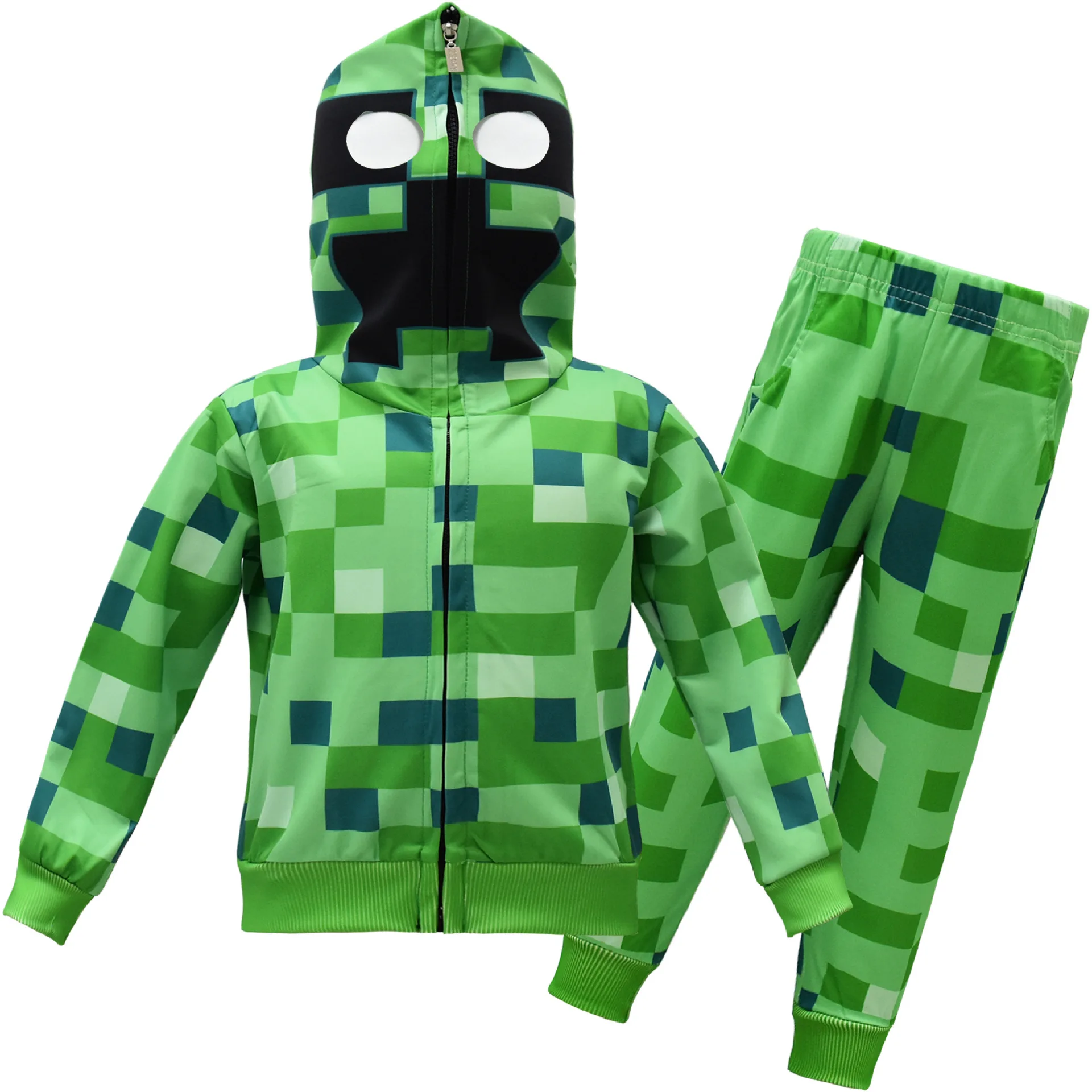 

New Boys Game Roleplay Outfit Sets Kids Mosaic Jacket Coat With Pants For Children's Clothing Carnival Halloween Fancy Dress Up