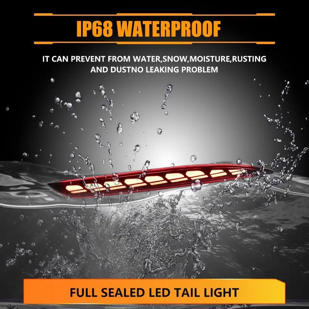 2021-2023 Tesla Model Y последовательные динамические задние противотуманные фары с красными линзами, стоп-сигналы, светодиодные указатели поворота DRL, пара