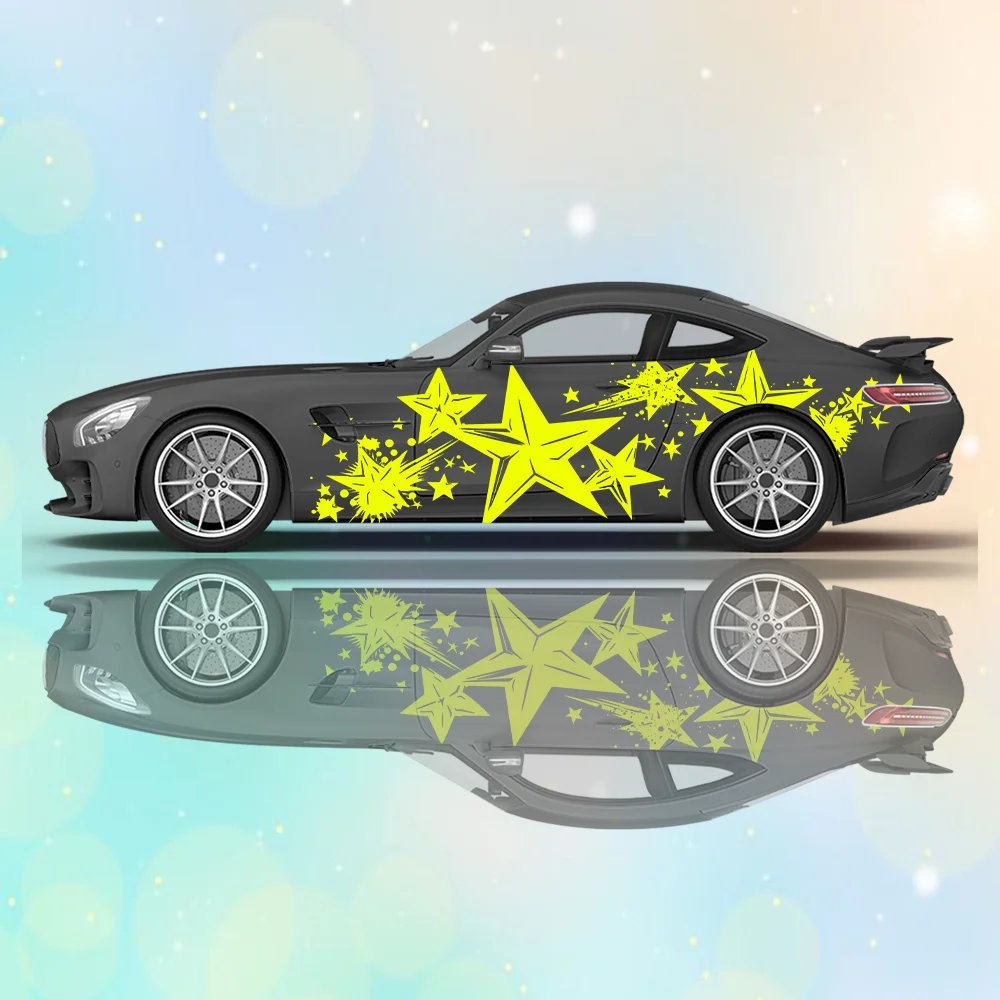 

Блестящая пятиконечная звезда, автомобильные виниловые наклейки, самоклеящаяся наклейка из ПВХ, подходит для грузовиков, внедорожников, украшения, автоаксессуары, подарок