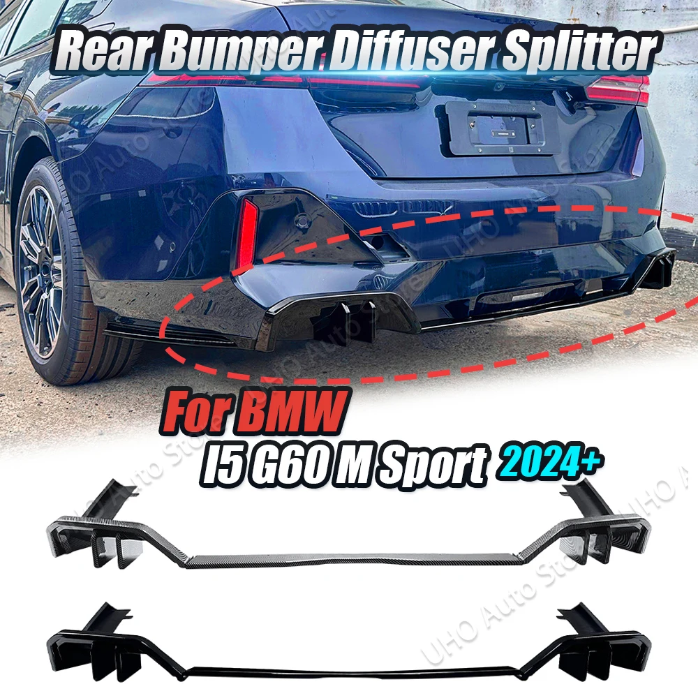 Rear Bumper Lip Splitter Diffuser Side Corner Protector Spoiler For BMW 5 Series I5 G60 530i 540i 540e 550e M Sport 2024 2025