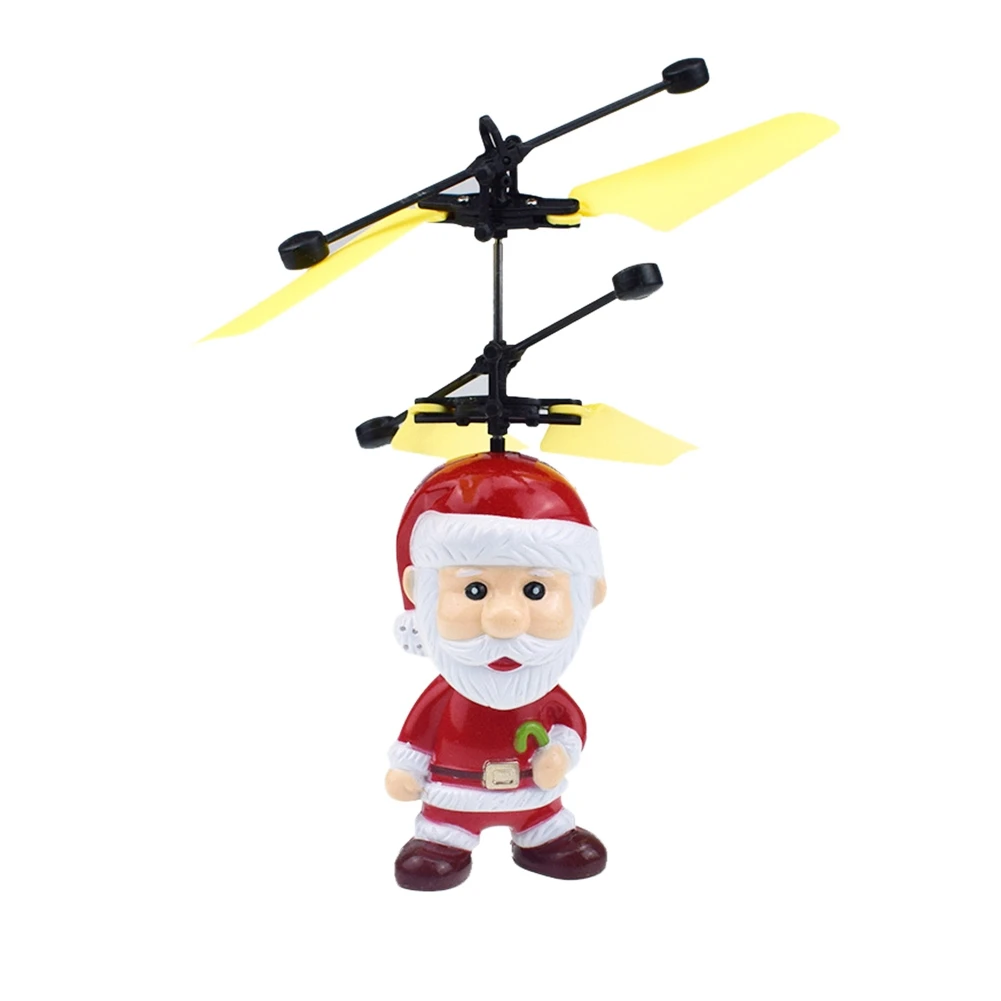 DCVB3-Christmas Santa Claus Aircraft Toy Sensor Helicopter Induction Toys