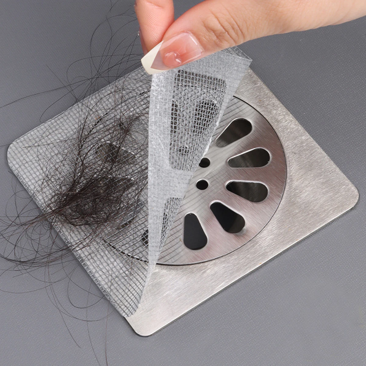 10Pcs Disposable Floor Drain Sticker, Bathroom Hair Filter, Kitchen Sink Filter Screen, Shower Drain Mesh Filters Anti Clogging