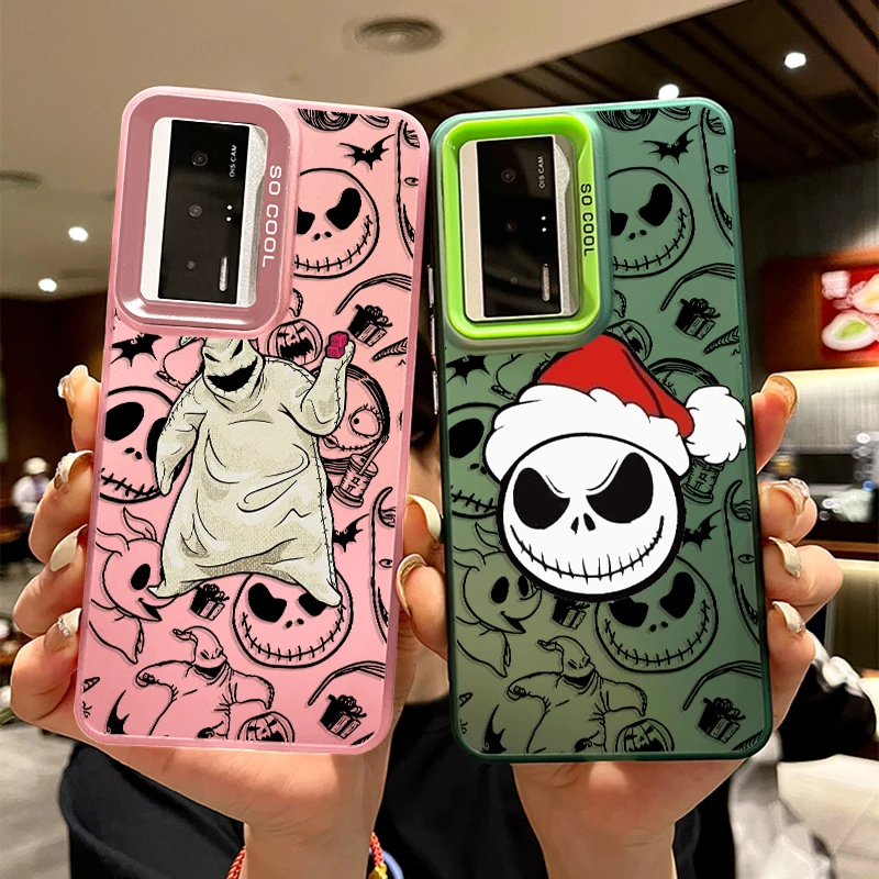 The Nightmare Before Christmas For Xiaomi Mi 13T 12T 11 POCO M5S M3 M2 C51 C50 X3 F4 F3 GT NFC Pro Colorful Silver Phone Case