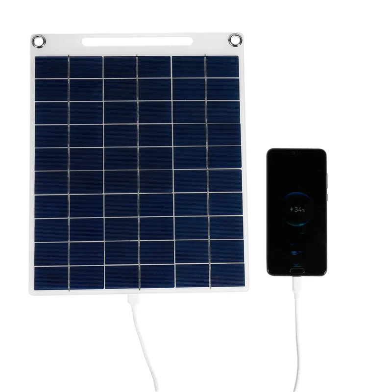 30W 5V Dual USB Solar Panel Outdoor Waterproof Hike Camping Portable Cells Power Bank Battery Solars Charger for Mobile Phone