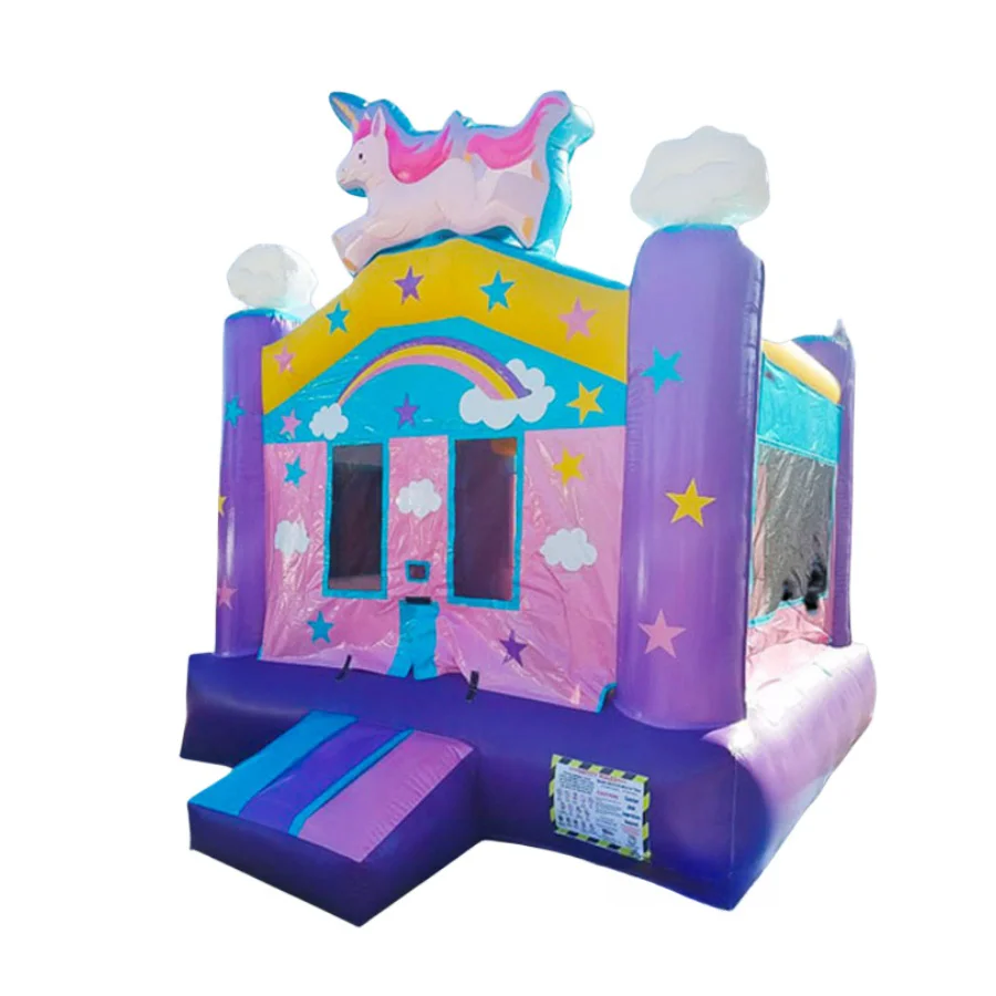 Purple and pink colt inflatable bouncy castle girls inflatable bounce house kids jumper bouncer inflatable castle with blower