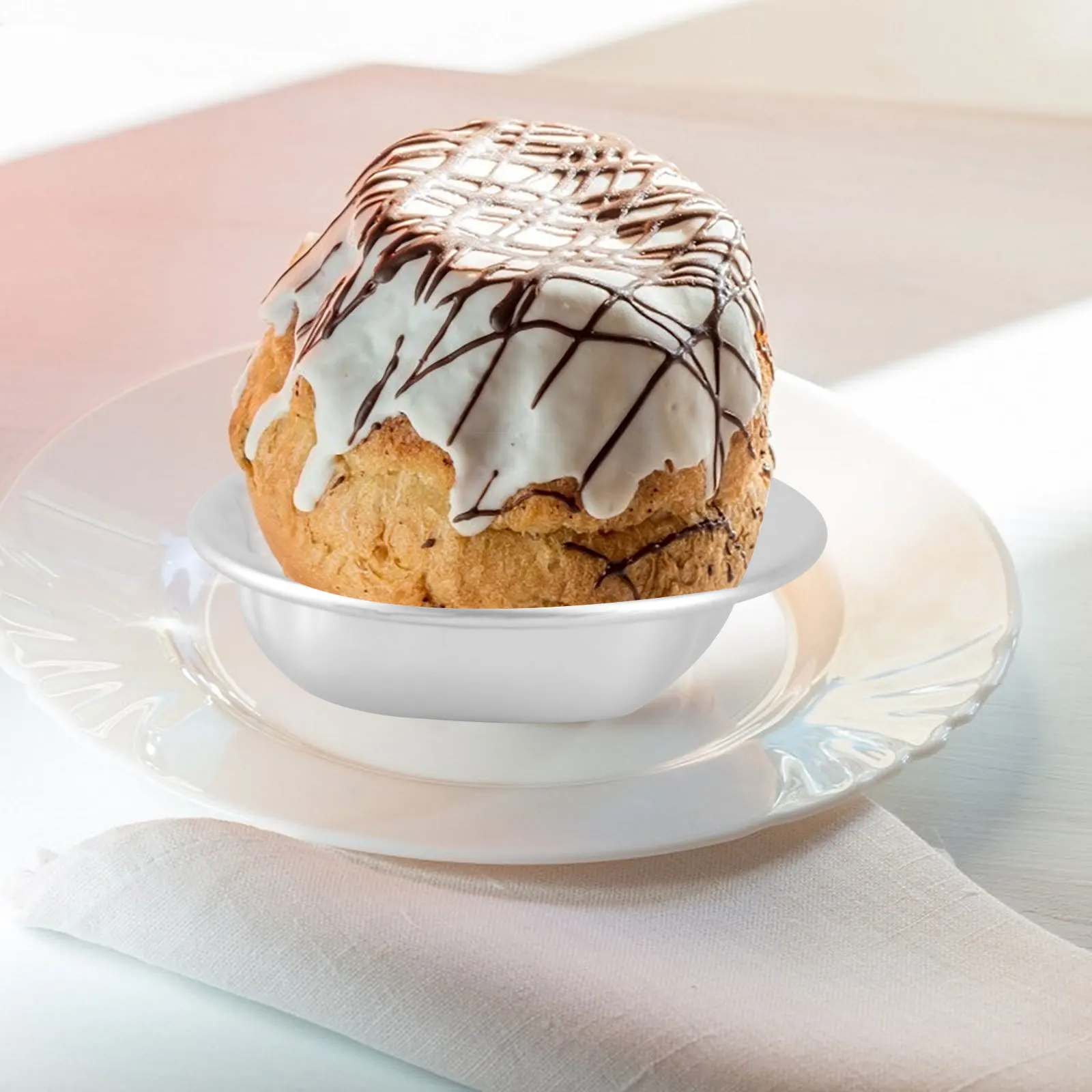 

2Pcs Aluminum Alloy Shell Moulds Baking Molds for Cake Decorating Chocolate Pudding Jelly Metal Shell Molds