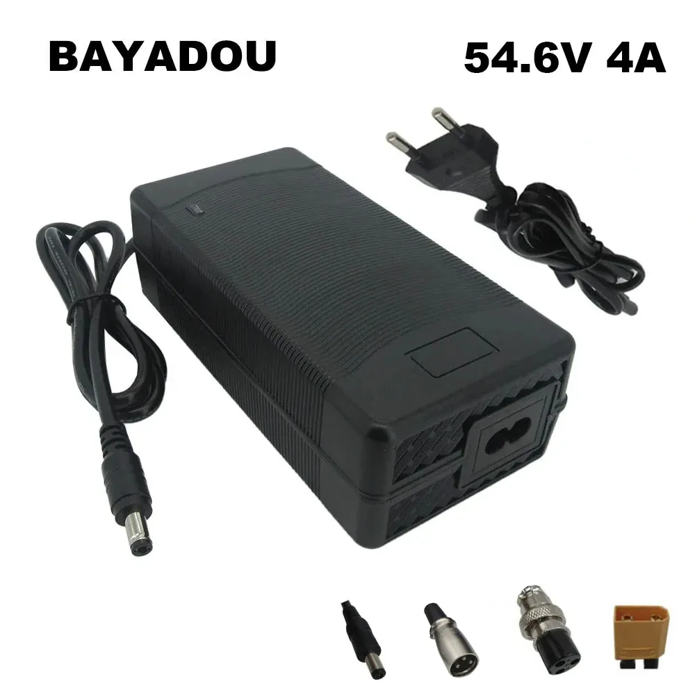 

48V 54.6V 4A Lithium Battery Charger For 13S 48 Volt 48V4A Li ion 20AH 30AH Charger DC GX16 XLR XT60 Connector