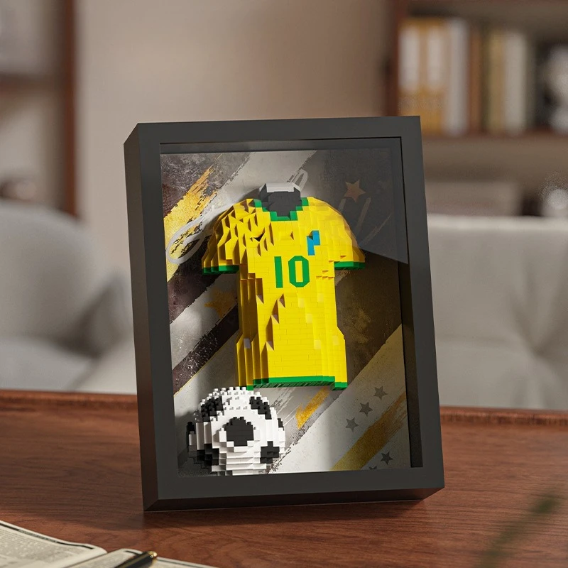 NEW Classic Friends Soccer Jersey And cup Frame Mini Building Block Set 400-800+ Pieces for Desktop & Wall Display Gift Decor