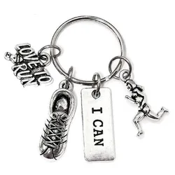 Love To Run Marathon Running Keychain Health Exercise I Can,silver Color,Women Jewelry Man Accessory Pendant Fashion