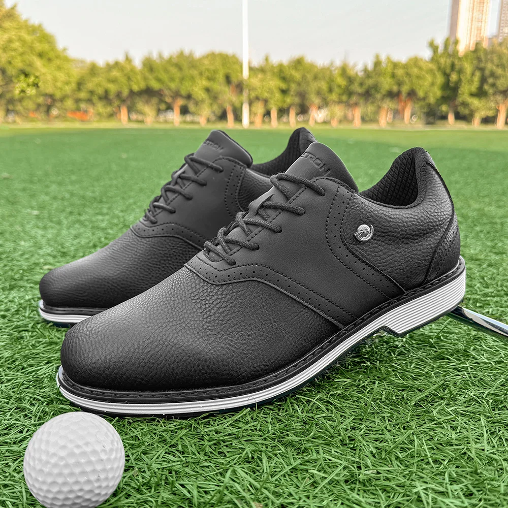 

Golf sneakers men's four season fashionable comfortable sports shoes low top anti slip fixed nail casual lace up motion shoes
