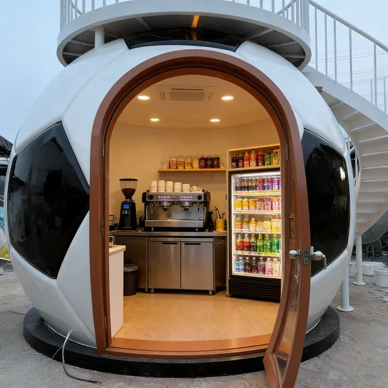 Football-Shaped Coffee Kiosk Mobile Vending Cart Milk Tea Food Scenic Spots Creative Internet Famous Custom