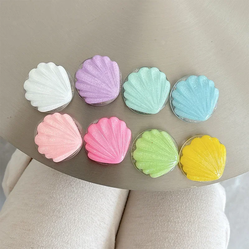 

Summer BOHO Resin Glitter Shell Phone Holder Foldable Grip Tok Universal Smart Tok For iPhone Samsung Socket Lazy Bracket