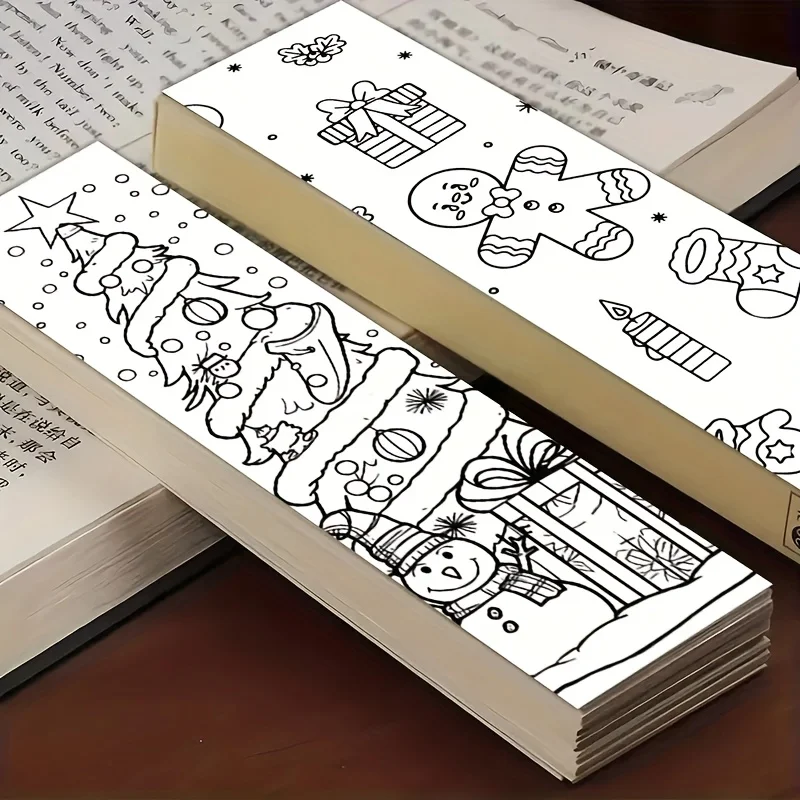 32pcs Christmas Bookmarks Minimalist Line Art Style Unique Decorative Page Markers Perfect Gift for Students Teachers Book Lover