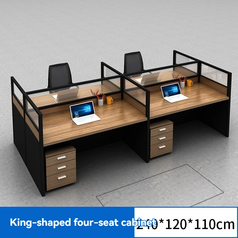 #L-shaped office partition screen, office computer desk, 2-6 person office desk and chair combination