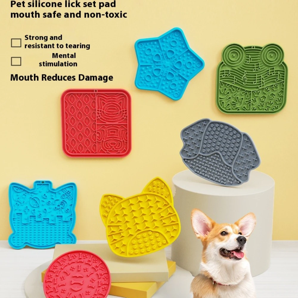 

Silicone Lick Mat for Dogs - Slow Feeder Bowl with Suction Cup, Anti-Choke Licking Pad for Anxiety & Fast Eaters
