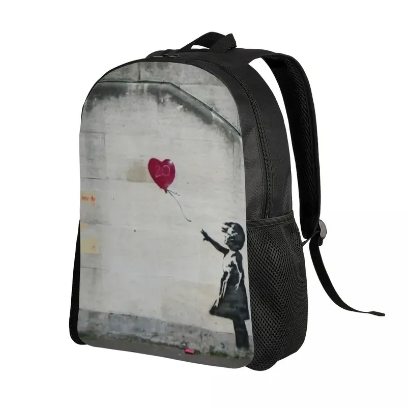 Op Maat Gemaakte Banksy Ballon Meisje Rugzak Street Graffiti Artist School College Reistassen Mannen Vrouwen Boekentas Past 15 Inch Laptop