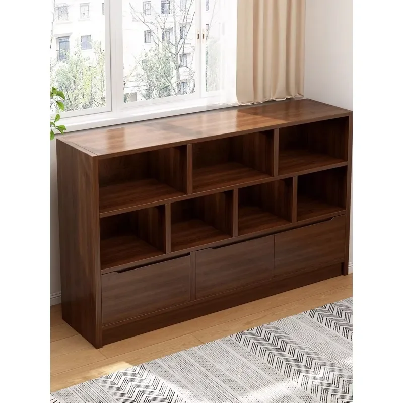 for Bookcase Locker Integrated Against Wall Small Narrow Cabinet for Living Room Bedroom Bedside Low Cabinet Bay Window