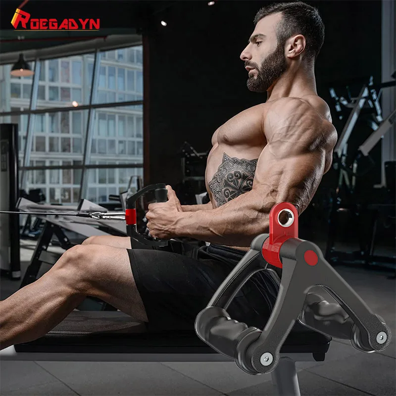 Fitness Pulley Machine, V-Bar, Ergonomic, 360 ° Rotating, Biceps, Triceps, Lat Pulldown Handle, Back Arm, Muscle Training Attach