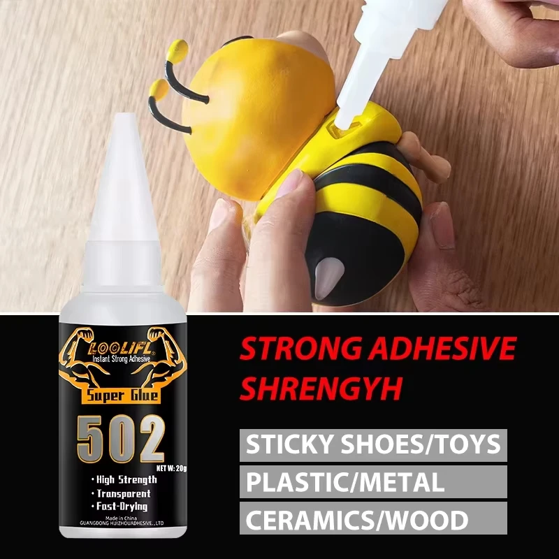 2PCS LOOLIFL 502 Super Glue Extra Strong Instant Adhesive Fast‑Drying Transparent High Strength Glue with Fine Needles for Multi