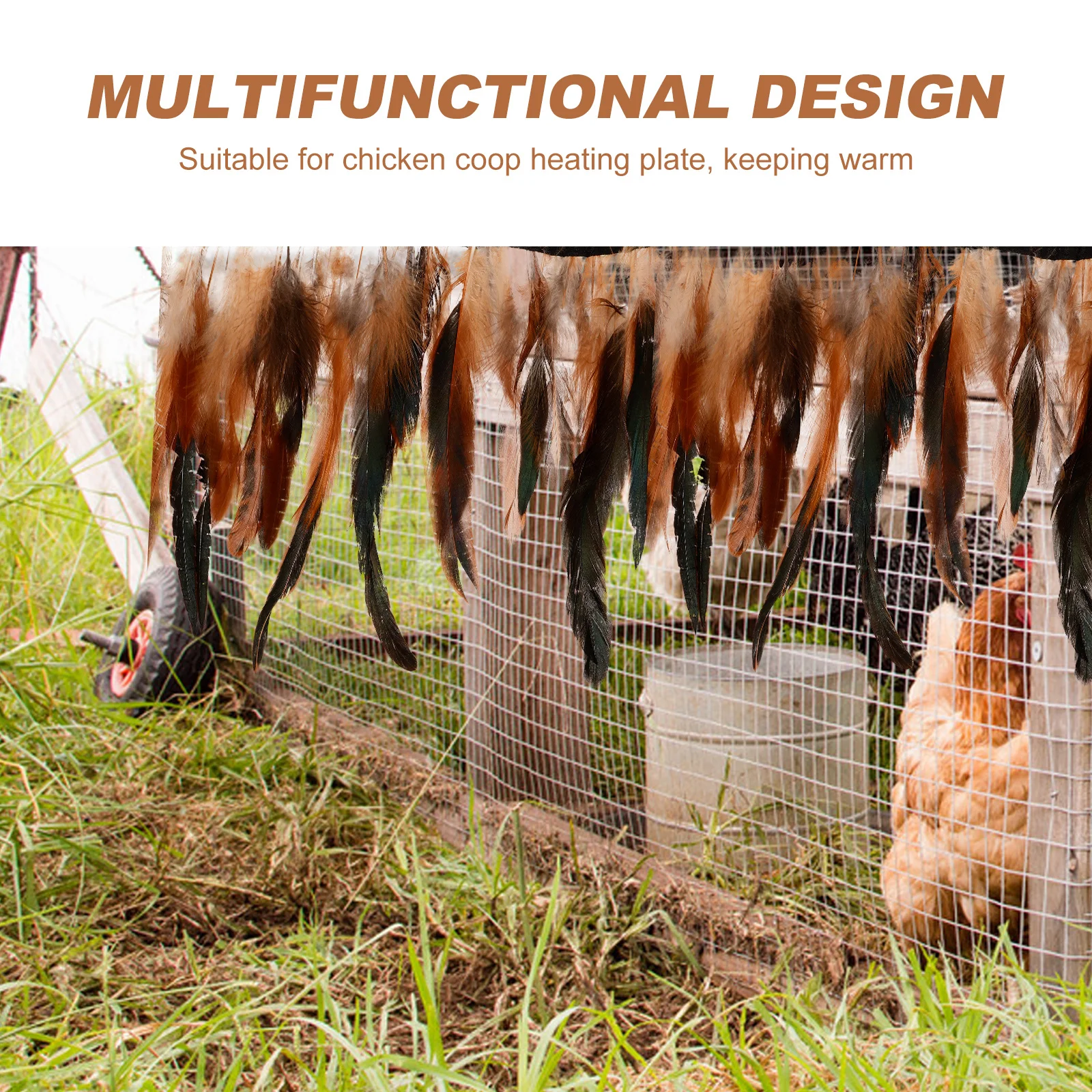 

DIY Plume Trim Coop Heating Pad Decor Natural Color Skirt Insulation Warmth Stylish Backyard Chicken Coop Decoration