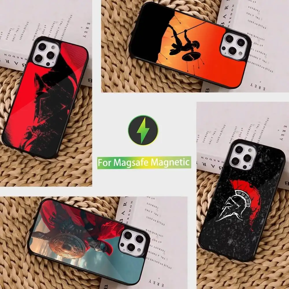 

Cool Art Spartan Warriors Phone Case For iPhone 16,15,14,13,12,11,Pro,Max,Plus,Mini, Magsafe,Magnetic Wireless Charging Case
