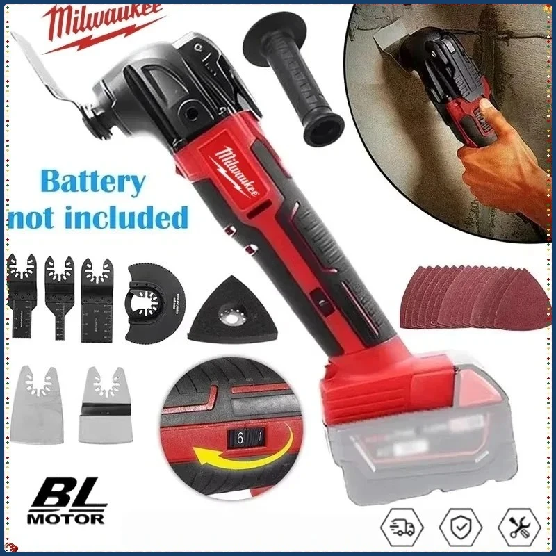 

Milwaukee Electric Oscillating Multi Function Tool 6Gear Cordless Vibration Trimmer Cutting Saw Power Tool For Milwaukee Battery