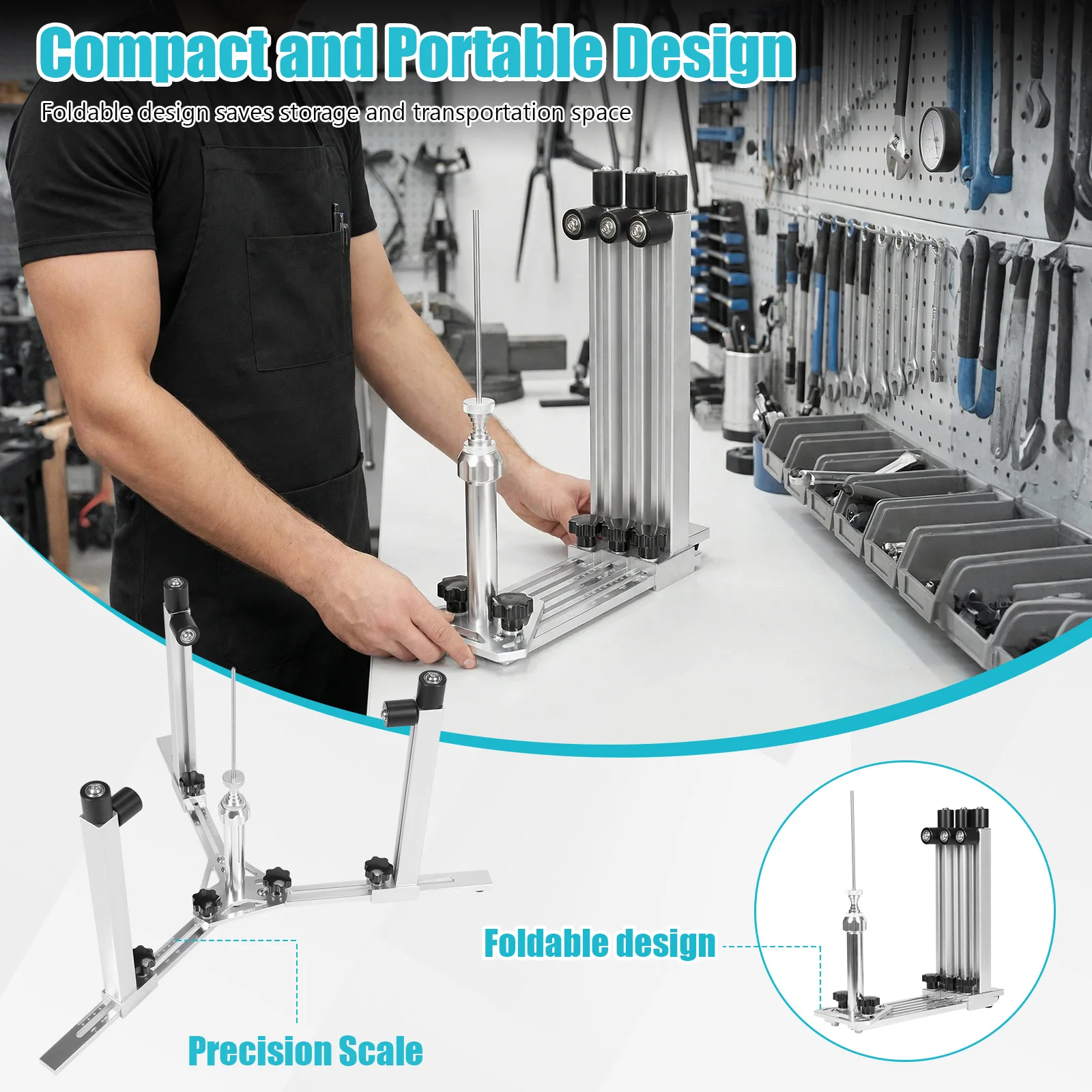 

Стенд для центровки велосипедных шин с вращающимся механизмом, складной, профессиональный инструмент для ремонта и правки колес для велосипедистов-энтузиастов