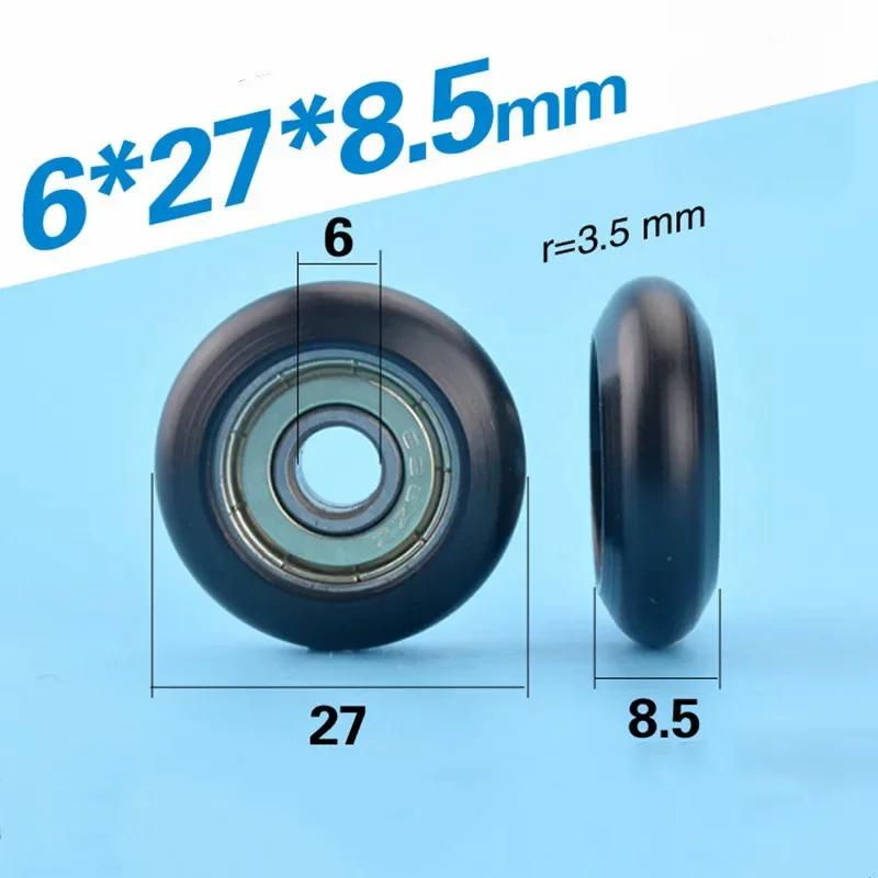 

circular arc plastic coated bearing 626ZZ 626 6*27*8.5mm POM nylon pulley roller aluminium profile track wheel 3D printer