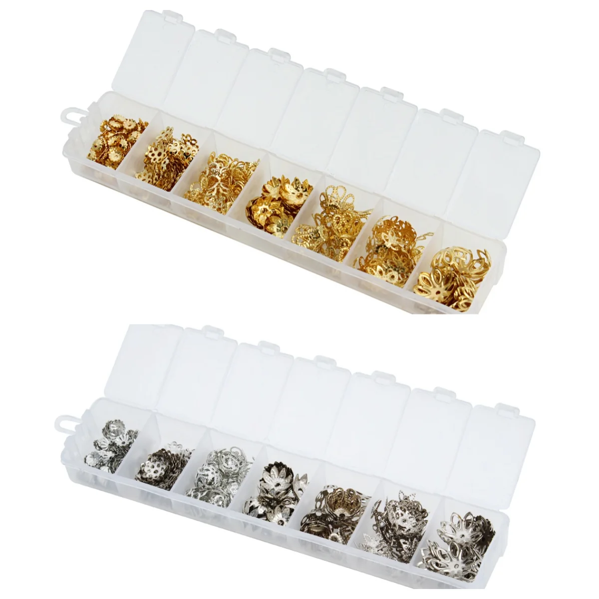 

1box 6/7/10/11/11.5/13/14mm Flower Shaped Beads Trays Bead Caps for Jewelry Making Craft Flower Bead Caps Findings DIY Supplies