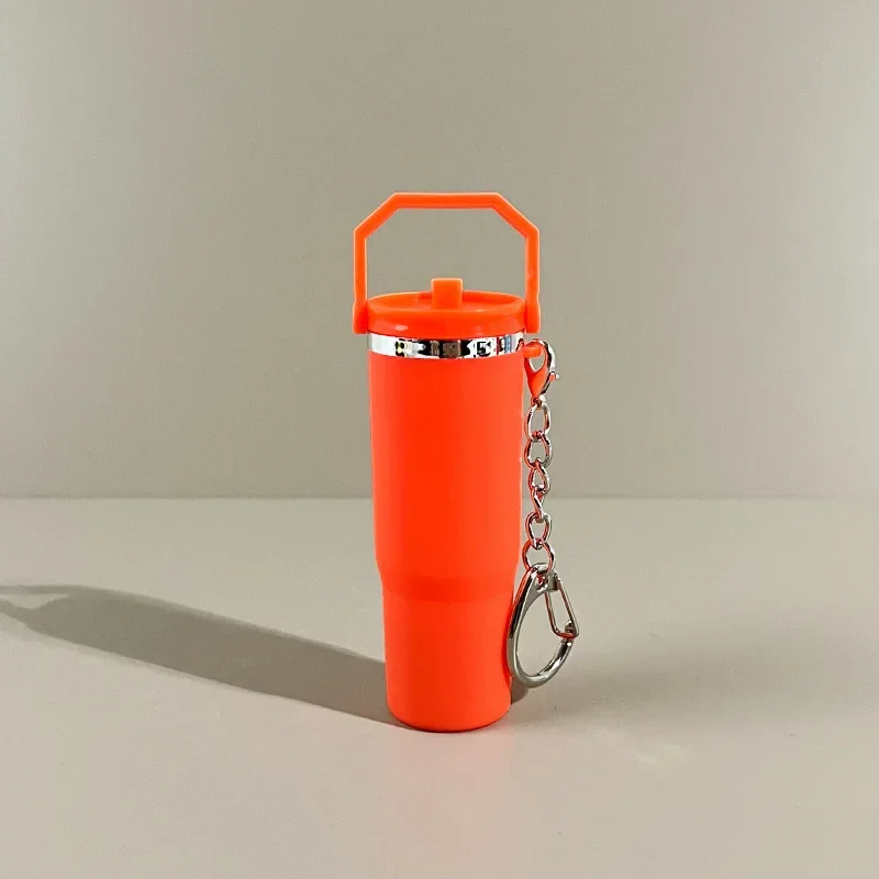 Mini Silicone Cup Keychain Handbag Backpack School Bag Key Ring Lip Balm Tumbler Keychains Detachable Water Bottle Accessories