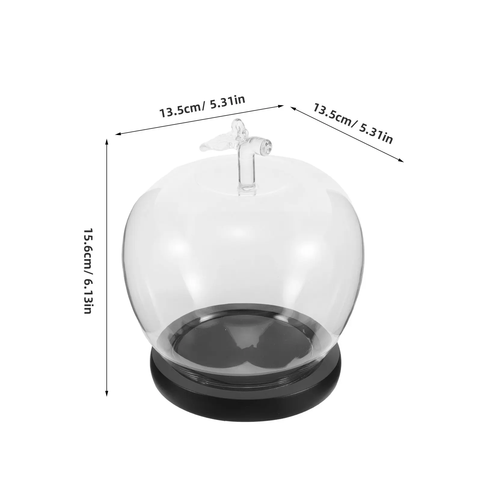 Glass Dome Cloche Apple Shape Transparent Cover for Preserved Flower Display Decoration Eternal Flower Glass Dome Dustproof