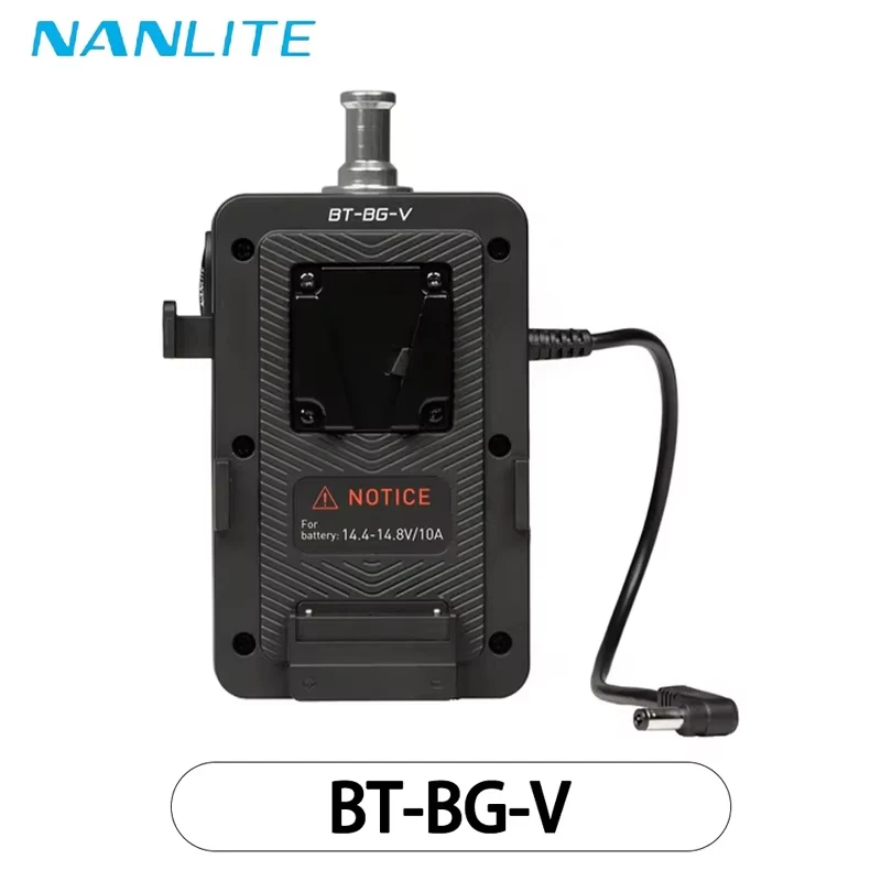 Nanlite BT-BG-V V-Mount batterijgreep met DC-connector voor Forza 60 II Forza 60B II Forza 60C Forza 60CR FC-60B